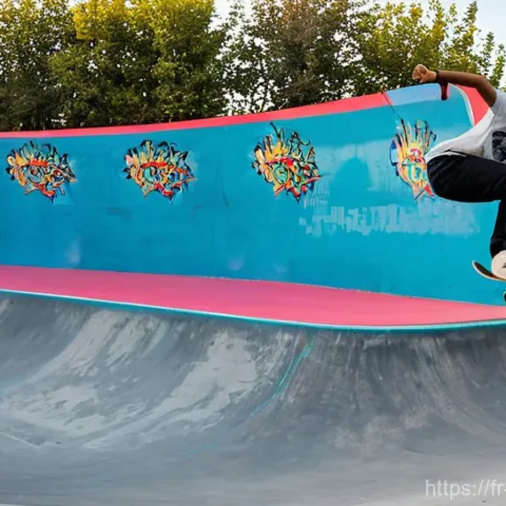 스케이트 사용자 리뷰 - **Prompt 1: Dynamic Skate Deck Performance**
    "A vibrant, high-energy image featuring a young ska...