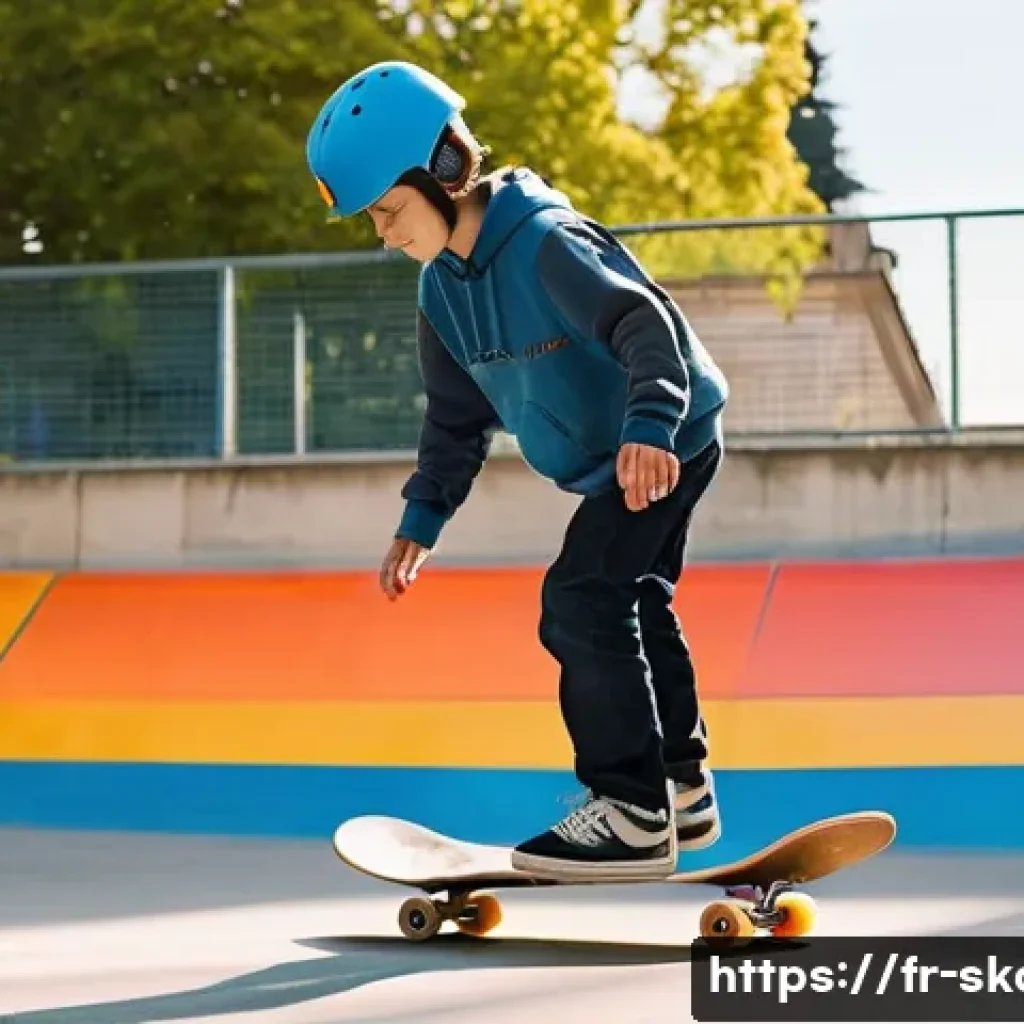 스케이트 전문 트레이너 찾기 - **Prompt:** A vibrant, sunlit urban skatepark in a French city, with distinct Haussmannian buildings...