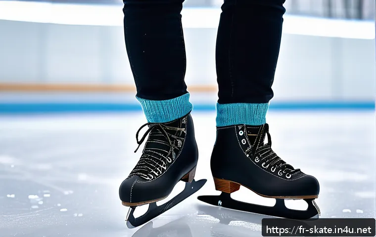 스케이트 착화감 체크하기 - A detailed close-up of a person measuring the width and length of their feet at the end of the day t...